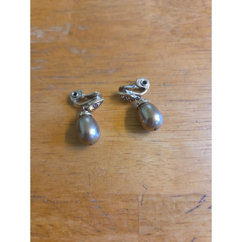Vintage Monet Earrings Clip on Gold tone